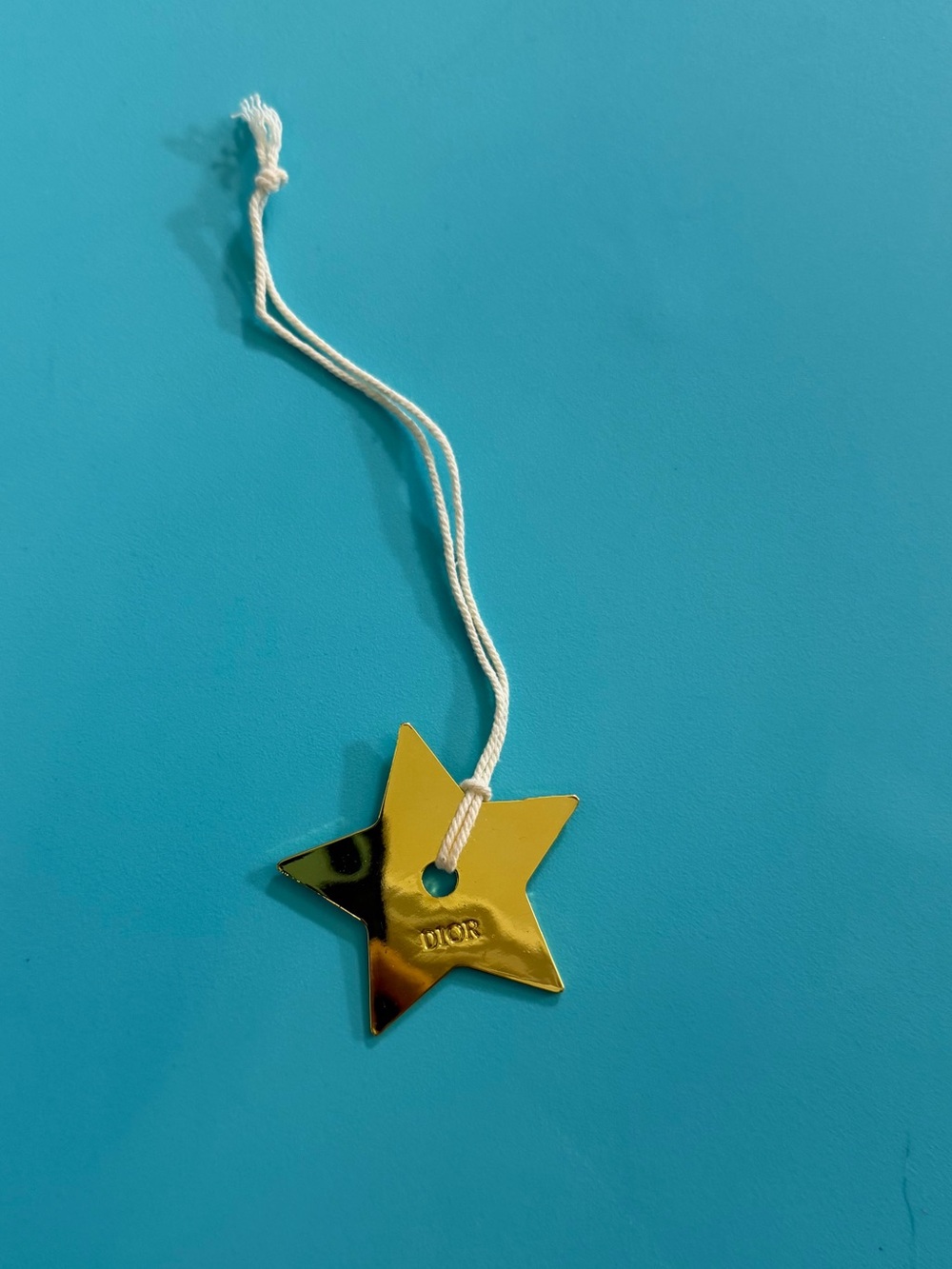 Dior Gold Star Charm with White Cord